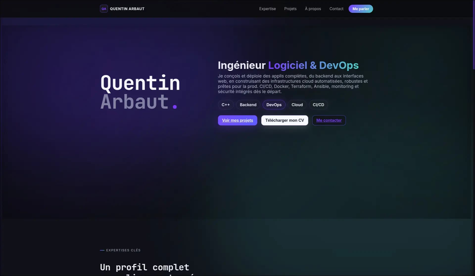 Portfolio Next.js – Aperçu 1